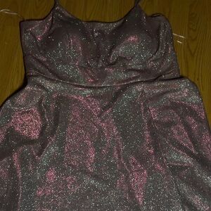 Morgan & Co. Glittery Pink Mini Dress